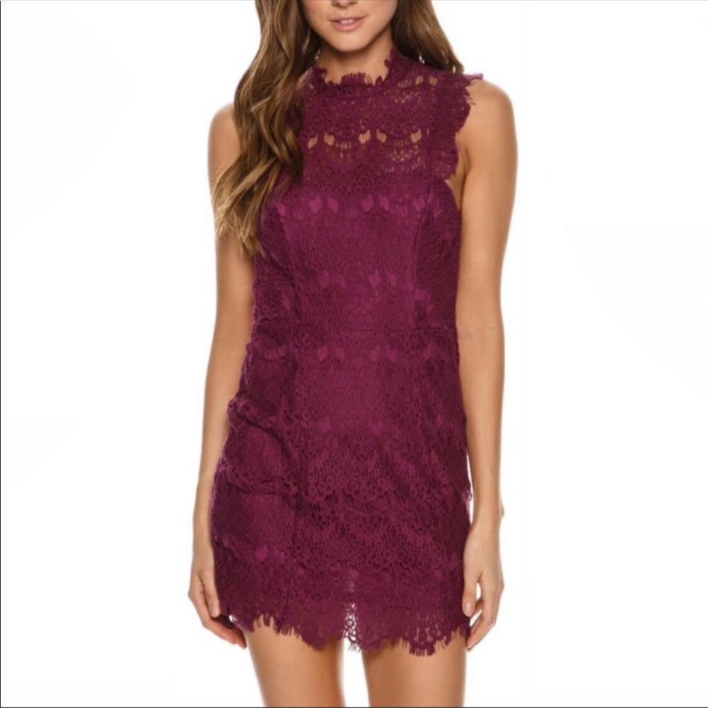 NWOT Free People Lace Mini Dress L